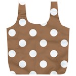 Polka Dots - White on French Beige Full Print Recycle Bag (XL)