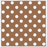 Polka Dots - White on French Beige Canvas 12  x 12 