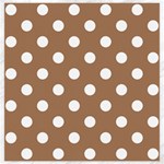 Polka Dots - White on French Beige Canvas 20  x 20 