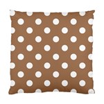 Polka Dots - White on French Beige Standard Cushion Case (Two Sides)