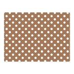 Polka Dots - White on French Beige Double Sided Flano Blanket (Mini)