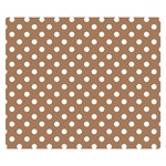 Polka Dots - White on French Beige Double Sided Flano Blanket (Small)