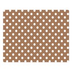 Polka Dots - White on French Beige Double Sided Flano Blanket (Large)
