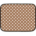 Polka Dots - White on French Beige Fleece Blanket (Mini)