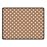 Polka Dots - White on French Beige Double Sided Fleece Blanket (Small) (Two Sides)