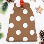 Polka Dots - White on French Beige Bell Ornament (Two Sides)