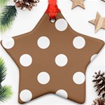Polka Dots - White on French Beige Ornament (Star)