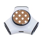 Polka Dots - White on French Beige Portable USB Hub (One Side)