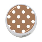 Polka Dots - White on French Beige 4-Port USB Hub (Two Sides)