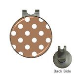 Polka Dots - White on French Beige Golf Ball Marker Hat Clip