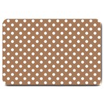 Polka Dots - White on French Beige Large Doormat