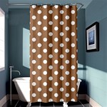 Polka Dots - White on French Beige Shower Curtain 36  x 72  (Stall)