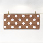 Polka Dots - White on French Beige Hand Towel