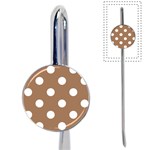 Polka Dots - White on French Beige Book Mark