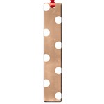 Polka Dots - White on French Beige Large Book Mark