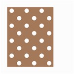 Polka Dots - White on French Beige Small Garden Flag (Two Sides)