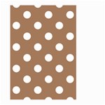 Polka Dots - White on French Beige Large Garden Flag (Two Sides)