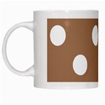 Polka Dots - White on French Beige White Mug