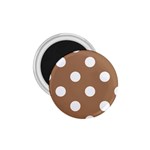 Polka Dots - White on French Beige 1.75  Magnet