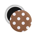 Polka Dots - White on French Beige 2.25  Magnet
