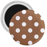 Polka Dots - White on French Beige 3  Magnet