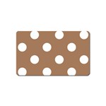 Polka Dots - White on French Beige Magnet (Name Card)