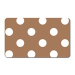 Polka Dots - White on French Beige Magnet (Rectangular)