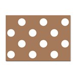 Polka Dots - White on French Beige Sticker A4 (10 pack)