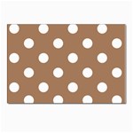 Polka Dots - White on French Beige Postcard 4  x 6 