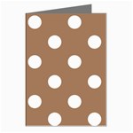 Polka Dots - White on French Beige Greeting Cards (Pkg of 8)