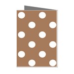 Polka Dots - White on French Beige Mini Greeting Cards (Pkg of 8)