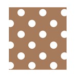 Polka Dots - White on French Beige Greeting Card 4.5  x 6 