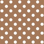 Polka Dots - White on French Beige ScrapBook Page 8  x 8 