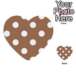 Polka Dots - White on French Beige Multi-purpose Cards (Heart)