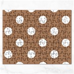 Polka Dots - White on French Beige Jigsaw Puzzle (Rectangular)