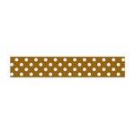 Polka Dots - White on Golden Brown Flano Scarf (Mini)