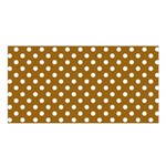 Polka Dots - White on Golden Brown Satin Shawl
