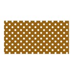 Polka Dots - White on Golden Brown Satin Wrap