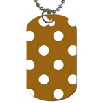 Polka Dots - White on Golden Brown Dog Tag (Two Sides)
