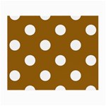 Polka Dots - White on Golden Brown Small Glasses Cloth (2 Sides)
