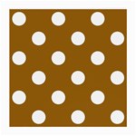 Polka Dots - White on Golden Brown Medium Glasses Cloth (2 Sides)
