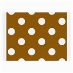 Polka Dots - White on Golden Brown Large Glasses Cloth