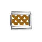 Polka Dots - White on Golden Brown Italian Charm (9mm)