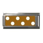 Polka Dots - White on Golden Brown Superlink Italian Charm (9mm)