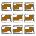 Polka Dots - White on Golden Brown 9mm Italian Charm (9 pack)