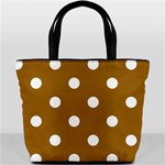 Polka Dots - White on Golden Brown Bucket Bag