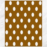 Polka Dots - White on Golden Brown Canvas 11  x 14 
