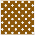 Polka Dots - White on Golden Brown Canvas 12  x 12 