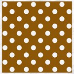 Polka Dots - White on Golden Brown Canvas 20  x 20 