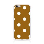 Polka Dots - White on Golden Brown Apple iPhone 6/6S Silicone Case (Transparent)